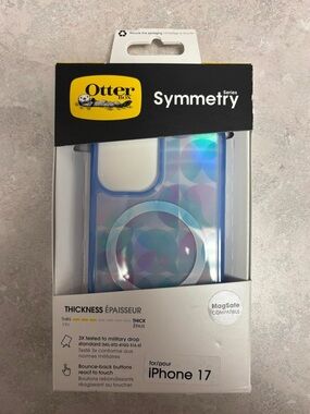 OtterBox Symmetry Series Iridescent Blue Purple Clear MagSafe Case - NWT